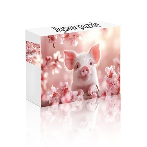 Puzzle Erwachsene 1500 Teile Kirschblüten, Schwein Puzzle Lernspiel Herausforderung Schwierigkeit, Vielfältig Puzzlespiele, Freizeitaktivität Lustige Geschenke Wohndeko für Erwachsene ab 14 Jahren N-3 von Linncen