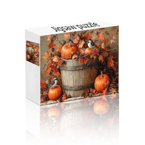Puzzle Erwachsene 1500 Teile Kürbis, Blätter Puzzle Lernspiel Herausforderung Schwierigkeit, Vielfältig Bunt Puzzlespiele, Freizeitaktivität Lustige Geschenke Wohndeko für Erwachsene ab 14 Jahren F-6 von Linncen