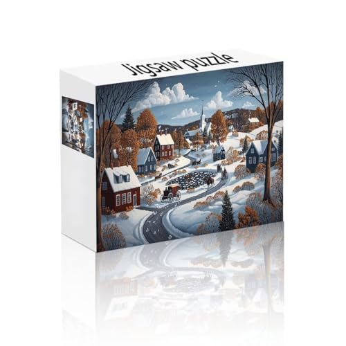 Puzzle Erwachsene 1500 Teile Ländlich, Winter Puzzle Lernspiel Herausforderung Schwierigkeit, Vielfältig Bunt Puzzlespiele, Freizeitaktivität Lustige Geschenke Wohndeko für Erwachsene ab 14 Jahren I-0 von Linncen