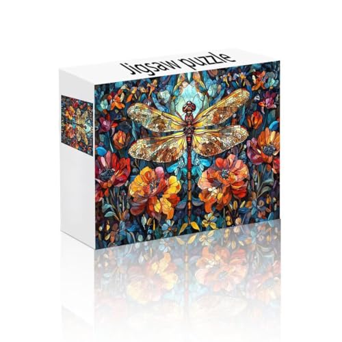 Puzzle Erwachsene 1500 Teile Libelle, Blume Kinderpuzzle Lernspiel Herausforderung Schwierigkeit, Vielfältig Bunt Puzzlespiele, Lustige Geschenke Wohndeko für Erwachsene und Kinder ab 14 Jahren R-2 von Linncen