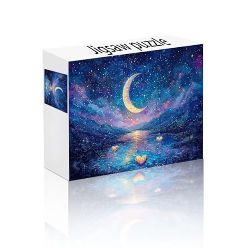 Puzzle Erwachsene 1500 Teile Mond, Sternenhimmel Puzzle Lernspiel Herausforderung Schwierigkeit, Vielfältig Puzzlespiele, Freizeitaktivität Lustige Geschenke Wohndeko für Erwachsene ab 14 Jahren O-5 von Linncen