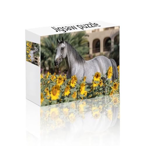 Puzzle Erwachsene 1500 Teile Pferd, Blume Puzzle Lernspiel Herausforderung Schwierigkeit, Vielfältig und Bunt Puzzlespiele, Freizeitaktivität Lustige Geschenke Wohndeko für Erwachsene ab 14 Jahren W-2 von Linncen