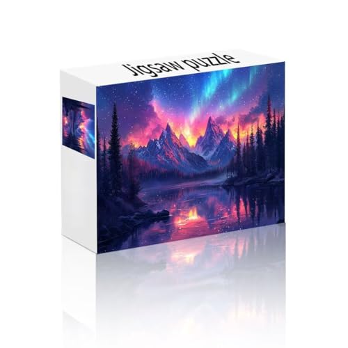 Puzzle Erwachsene 1500 Teile Polarlicht, Baum Puzzle Lernspiel Herausforderung Schwierigkeit, Vielfältig Bunt Puzzlespiele, Freizeitaktivität Lustige Geschenke Wohndeko für Erwachsene ab 14 Jahren J-4 von Linncen