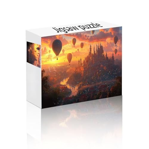 Puzzle Erwachsene 1500 Teile Schloss, Heißluftballon Puzzle Lernspiel Herausforderung Schwierigkeit, Vielfältig Bunt Puzzlespiele, Freizeitaktivität Lustige Geschenke für Erwachsene ab 14 Jahren T-7 von Linncen