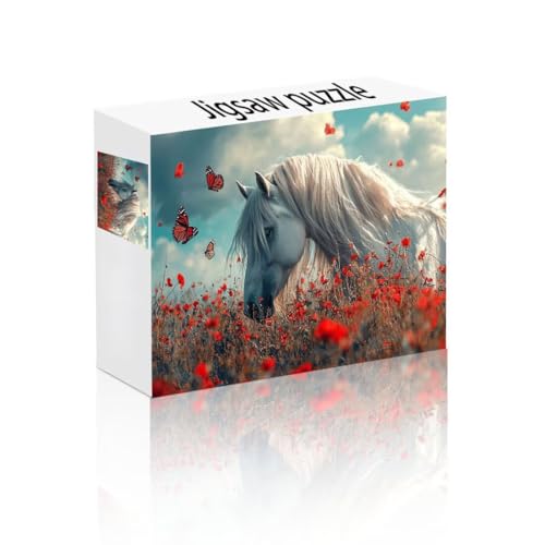 Puzzle Erwachsene 1500 Teile Schmetterling, Pferd Puzzle Lernspiel Herausforderung Schwierigkeit, Vielfältig Puzzlespiele, Freizeitaktivität Lustige Geschenke Wohndeko für Erwachsene ab 14 Jahren O-9 von Linncen