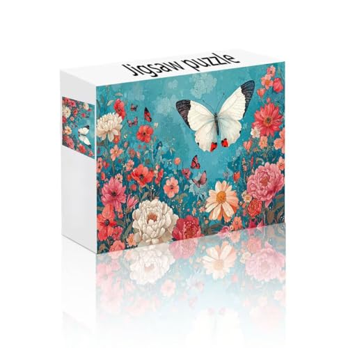 Puzzle Erwachsene 1500 Teile Schmetterling, Pfingstrose Puzzle Lernspiel Herausforderung Schwierigkeit, Vielfältig Puzzlespiele, Freizeitaktivität Lustige Geschenke für Erwachsene ab 14 Jahren A-8 von Linncen