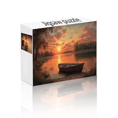 Puzzle Erwachsene 1500 Teile Sonnenuntergang, Boot Puzzle Lernspiel Herausforderung Schwierigkeit, Vielfältig Puzzlespiele, Freizeitaktivität Lustige Geschenke Wohndeko für Erwachsene ab 14 Jahren D-7 von Linncen
