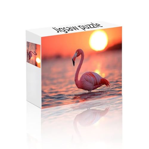 Puzzle Erwachsene 1500 Teile Sonnenuntergang, Flamingo Puzzle Lernspiel Herausforderung Schwierigkeit, Vielfältig Bunt Puzzlespiele, Freizeitaktivität Lustige Geschenke für Erwachsene ab 14 Jahren G-4 von Linncen