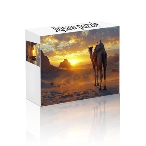 Puzzle Erwachsene 1500 Teile Sonnenuntergang, Kamel Puzzle Lernspiel Herausforderung Schwierigkeit, Vielfältig Bunt Puzzlespiele, Freizeitaktivität Lustige Geschenke für Erwachsene ab 14 Jahren Q-6 von Linncen