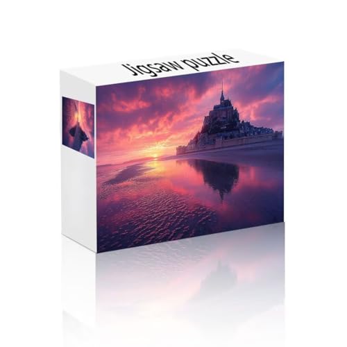 Puzzle Erwachsene 1500 Teile Sonnenuntergang, Schloss Puzzle Lernspiel Herausforderung Schwierigkeit, Vielfältig Bunt Puzzlespiele, Freizeitaktivität Lustige Geschenke für Erwachsene ab 14 Jahren P-0 von Linncen