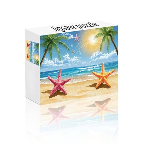 Puzzle Erwachsene 1500 Teile Strand, Seestern Puzzle Lernspiel Herausforderung Schwierigkeit, Vielfältig Bunt Puzzlespiele, Freizeitaktivität Lustige Geschenke Wohndeko für Erwachsene ab 14 Jahren Y-2 von Linncen