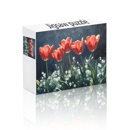 Puzzle Erwachsene 1500 Teile Tulpe, Anlage Puzzle Lernspiel Herausforderung Schwierigkeit, Vielfältig Bunt Puzzlespiele, Freizeitaktivität Lustige Geschenke Wohndeko für Erwachsene ab 14 Jahren F-3 von Linncen