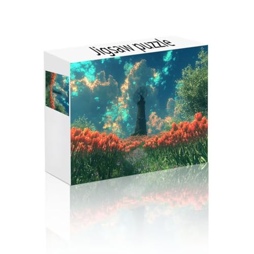 Puzzle Erwachsene 1500 Teile Wolke, Windmühle Puzzle Lernspiel Herausforderung Schwierigkeit, Vielfältig Bunt Puzzlespiele, Freizeitaktivität Lustige Geschenke Wohndeko für Erwachsene ab 14 Jahren O-2 von Linncen