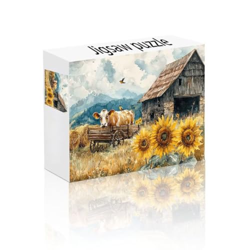 Puzzle Erwachsene 2000 Teile Bauernhof, Sonnenblume Puzzle Lernspiel Herausforderung Schwierigkeit, Vielfältig Bunt Puzzlespiele, Freizeitaktivität Lustige Geschenke für Erwachsene ab 14 Jahren L-1 von Linncen