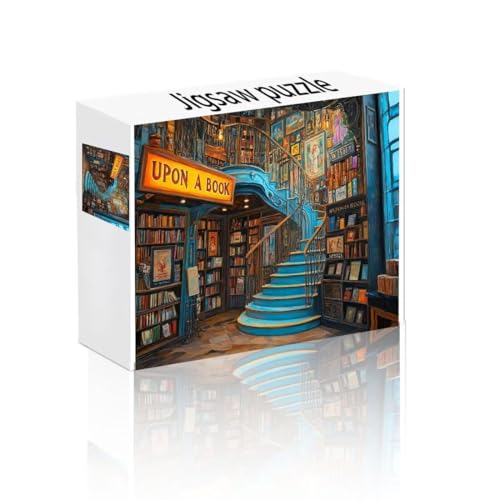 Puzzle Erwachsene 2000 Teile Bibliothek, Buch Puzzle Lernspiel Herausforderung Schwierigkeit, Vielfältig Bunt Puzzlespiele, Freizeitaktivität Lustige Geschenke Wohndeko für Erwachsene ab 14 Jahren K-0 von Linncen