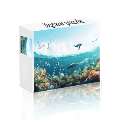 Puzzle Erwachsene 2000 Teile Delphin, Koralle Puzzle Lernspiel Herausforderung Schwierigkeit, Vielfältig Bunt Puzzlespiele, Freizeitaktivität Lustige Geschenke Wohndeko für Erwachsene ab 14 Jahren S-5 von Linncen