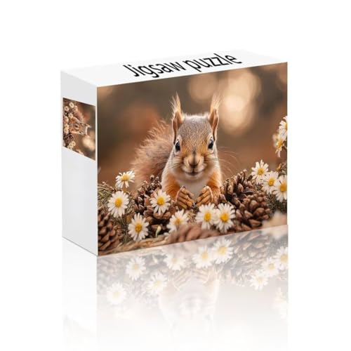 Puzzle Erwachsene 2000 Teile Gänseblümchen, Eichhörnchen Puzzle Lernspiel Herausforderung Schwierigkeit, Vielfältig Puzzlespiele, Freizeitaktivität Lustige Geschenke für Erwachsene ab 14 Jahren E-5 von Linncen