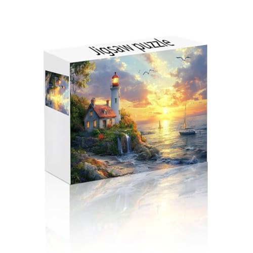 Puzzle Erwachsene 2000 Teile Leuchtturm, Sonnenuntergang Puzzle Lernspiel Herausforderung Schwierigkeit, Vielfältig Puzzlespiele, Freizeitaktivität Lustige Geschenke für Erwachsene ab 14 Jahren P-2 von Linncen