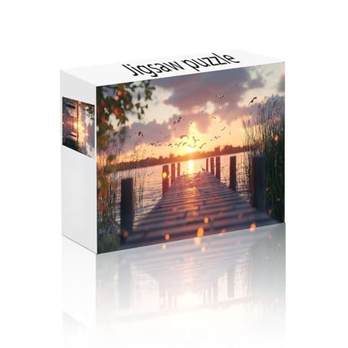 Puzzle Erwachsene 2000 Teile Pier, Sonnenuntergang Puzzle Lernspiel Herausforderung Schwierigkeit, Vielfältig Puzzlespiele, Freizeitaktivität Lustige Geschenke Wohndeko für Erwachsene ab 14 Jahren Q-7 von Linncen