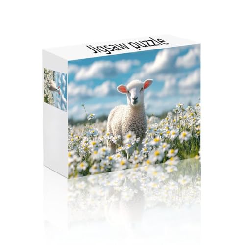 Puzzle Erwachsene 2000 Teile Schaf, Gänseblümchen Puzzle Lernspiel Herausforderung Schwierigkeit, Vielfältig Puzzlespiele, Freizeitaktivität Lustige Geschenke Wohndeko für Erwachsene ab 14 Jahren Q-9 von Linncen