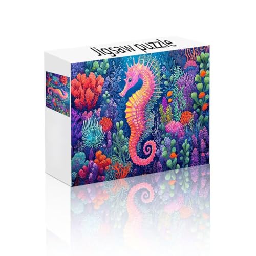 Puzzle Erwachsene 2000 Teile Seepferdchen, Koralle Puzzle Lernspiel Herausforderung Schwierigkeit, Vielfältig Puzzlespiele, Freizeitaktivität Lustige Geschenke Wohndeko für Erwachsene ab 14 Jahren I-8 von Linncen