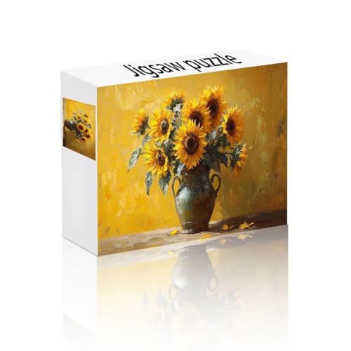 Puzzle Erwachsene 2000 Teile Sonnenblume, Vase Puzzle Lernspiel Herausforderung Schwierigkeit, Vielfältig Puzzlespiele, Freizeitaktivität Lustige Geschenke Wohndeko für Erwachsene ab 14 Jahren T-6 von Linncen
