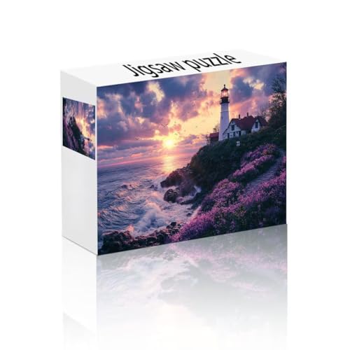 Puzzle Erwachsene 2000 Teile Sonnenuntergang, Leuchtturm Puzzle Lernspiel Herausforderung Schwierigkeit, Vielfältig Puzzlespiele, Freizeitaktivität Lustige Geschenke für Erwachsene ab 14 Jahren J-2 von Linncen