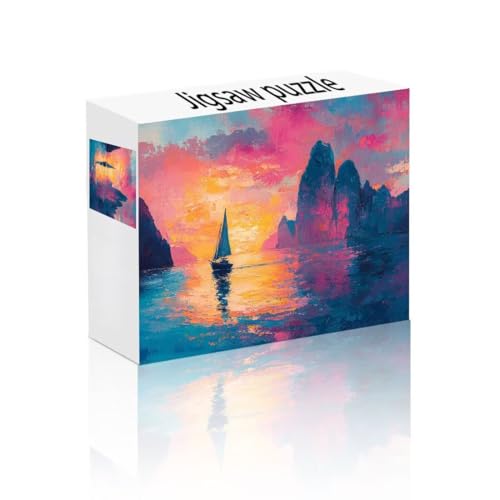 Puzzle Erwachsene 24 Teile Berg, Boot Puzzle Lernspiel Herausforderung Schwierigkeit, Vielfältig und Bunt Puzzlespiele, Freizeitaktivität Lustige Geschenke Wohndeko für Erwachsene ab 14 Jahren A-4 von Linncen