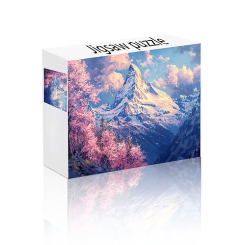 Puzzle Erwachsene 24 Teile Berg, Kirschblüten Puzzle Lernspiel Herausforderung Schwierigkeit, Vielfältig Bunt Puzzlespiele, Freizeitaktivität Lustige Geschenke Wohndeko für Erwachsene ab 14 Jahren Y-4 von Linncen