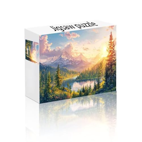 Puzzle Erwachsene 24 Teile Berg, Sonnenuntergang Puzzle Lernspiel Herausforderung Schwierigkeit, Vielfältig Puzzlespiele, Freizeitaktivität Lustige Geschenke Wohndeko für Erwachsene ab 14 Jahren C-1 von Linncen
