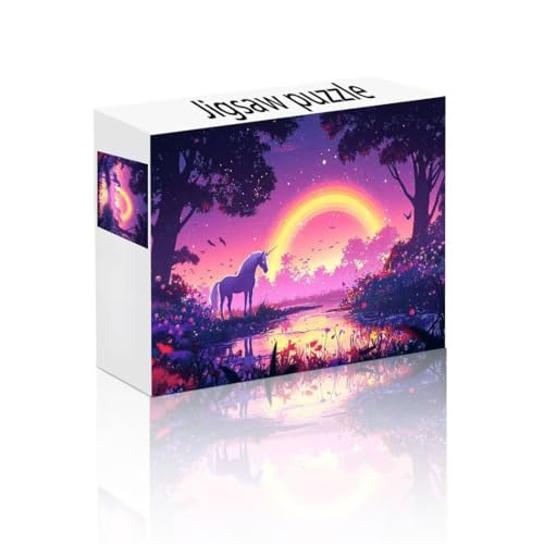Puzzle Erwachsene 24 Teile Einhorn, Regenbogen Puzzle Lernspiel Herausforderung Schwierigkeit, Vielfältig Puzzlespiele, Freizeitaktivität Lustige Geschenke Wohndeko für Erwachsene ab 14 Jahren L-7 von Linncen