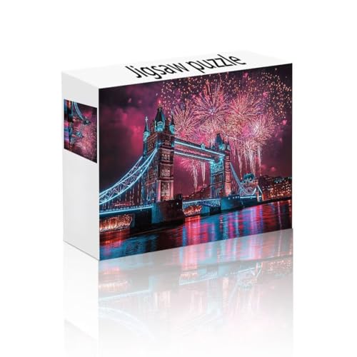 Puzzle Erwachsene 24 Teile Feuerwerk, Brücke Puzzle Lernspiel Herausforderung Schwierigkeit, Vielfältig Bunt Puzzlespiele, Freizeitaktivität Lustige Geschenke Wohndeko für Erwachsene ab 14 Jahren T-4 von Linncen