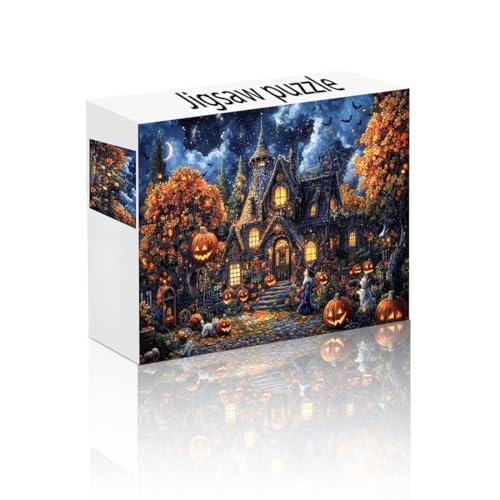 Puzzle Erwachsene 24 Teile Halloween, Schloss Puzzle Lernspiel Herausforderung Schwierigkeit, Vielfältig Bunt Puzzlespiele, Freizeitaktivität Lustige Geschenke Wohndeko für Erwachsene ab 14 Jahren O-4 von Linncen