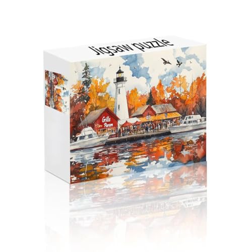 Puzzle Erwachsene 24 Teile Leuchtturm, Landschaft Puzzle Lernspiel Herausforderung Schwierigkeit, Vielfältig Puzzlespiele, Freizeitaktivität Lustige Geschenke Wohndeko für Erwachsene ab 14 Jahren L-5 von Linncen