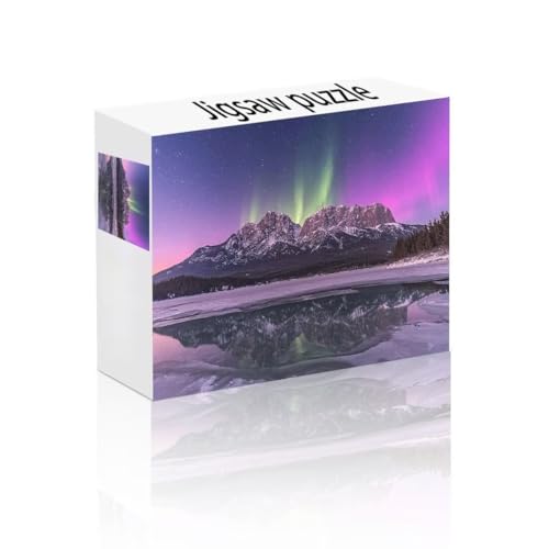 Puzzle Erwachsene 24 Teile Polarlicht, Berg Puzzle Lernspiel Herausforderung Schwierigkeit, Vielfältig Bunt Puzzlespiele, Freizeitaktivität Lustige Geschenke Wohndeko für Erwachsene ab 14 Jahren R-2 von Linncen