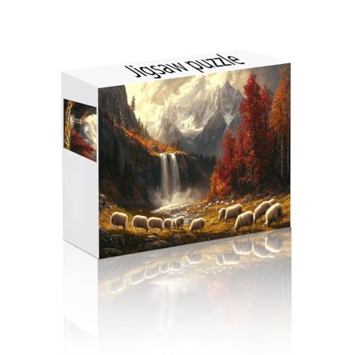 Puzzle Erwachsene 24 Teile Schaf, Fallen Puzzle Lernspiel Herausforderung Schwierigkeit, Vielfältig und Bunt Puzzlespiele, Freizeitaktivität Lustige Geschenke Wohndeko für Erwachsene ab 14 Jahren Y-3 von Linncen