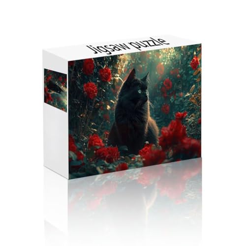 Puzzle Erwachsene 300 Teile Blume, Katze Puzzle Lernspiel Herausforderung Schwierigkeit, Vielfältig und Bunt Puzzlespiele, Freizeitaktivität Lustige Geschenke Wohndeko für Erwachsene ab 14 Jahren B-1 von Linncen