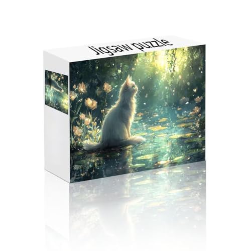 Puzzle Erwachsene 300 Teile Blume, Katze Puzzle Lernspiel Herausforderung Schwierigkeit, Vielfältig und Bunt Puzzlespiele, Freizeitaktivität Lustige Geschenke Wohndeko für Erwachsene ab 14 Jahren F-6 von Linncen