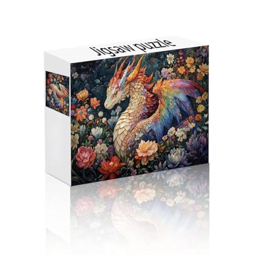 Puzzle Erwachsene 300 Teile Drachen, Blume Puzzle Lernspiel Herausforderung Schwierigkeit, Vielfältig Bunt Puzzlespiele, Freizeitaktivität Lustige Geschenke Wohndeko für Erwachsene ab 14 Jahren A-3 von Linncen