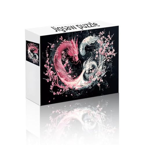 Puzzle Erwachsene 300 Teile Drachen, Blume Puzzle Lernspiel Herausforderung Schwierigkeit, Vielfältig Bunt Puzzlespiele, Freizeitaktivität Lustige Geschenke Wohndeko für Erwachsene ab 14 Jahren B-1 von Linncen