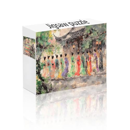 Puzzle Erwachsene 300 Teile Haus, Frau Puzzle Lernspiel Herausforderung Schwierigkeit, Vielfältig und Bunt Puzzlespiele, Freizeitaktivität Lustige Geschenke Wohndeko für Erwachsene ab 14 Jahren F-5 von Linncen