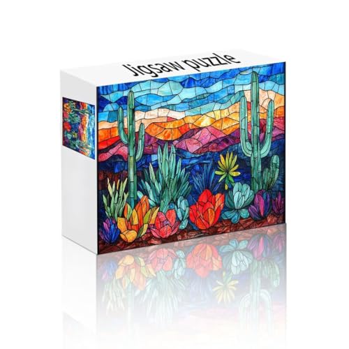 Puzzle Erwachsene 300 Teile Kaktus, Abstrakt Puzzle Lernspiel Herausforderung Schwierigkeit, Vielfältig Bunt Puzzlespiele, Freizeitaktivität Lustige Geschenke Wohndeko für Erwachsene ab 14 Jahren U-3 von Linncen