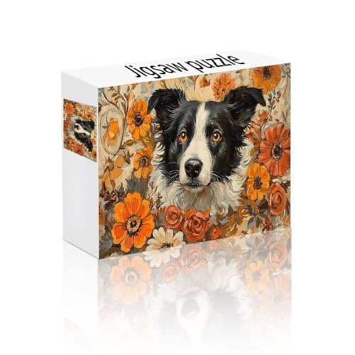 Puzzle Erwachsene 500 Teile Blume, Hund Puzzle Lernspiel Herausforderung Schwierigkeit, Vielfältig und Bunt Puzzlespiele, Freizeitaktivität Lustige Geschenke Wohndeko für Erwachsene ab 14 Jahren B-5 von Linncen