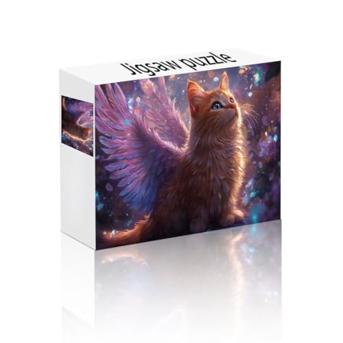 Puzzle Erwachsene 500 Teile Engel, Katze Puzzle Lernspiel Herausforderung Schwierigkeit, Vielfältig und Bunt Puzzlespiele, Freizeitaktivität Lustige Geschenke Wohndeko für Erwachsene ab 14 Jahren L-0 von Linncen