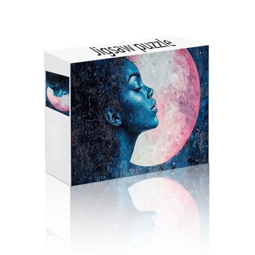 Puzzle Erwachsene 500 Teile Frau, Mond Puzzle Lernspiel Herausforderung Schwierigkeit, Vielfältig und Bunt Puzzlespiele, Freizeitaktivität Lustige Geschenke Wohndeko für Erwachsene ab 14 Jahren B-3 von Linncen