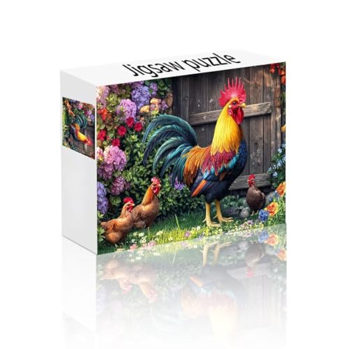 Puzzle Erwachsene 500 Teile Huhn, Bauernhof Puzzle Lernspiel Herausforderung Schwierigkeit, Vielfältig Bunt Puzzlespiele, Freizeitaktivität Lustige Geschenke Wohndeko für Erwachsene ab 14 Jahren Y-6 von Linncen