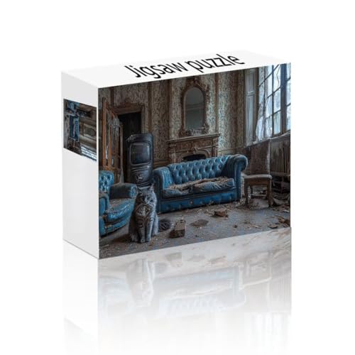 Puzzle Erwachsene 500 Teile Katze, Haus Puzzle Lernspiel Herausforderung Schwierigkeit, Vielfältig und Bunt Puzzlespiele, Freizeitaktivität Lustige Geschenke Wohndeko für Erwachsene ab 14 Jahren R-6 von Linncen
