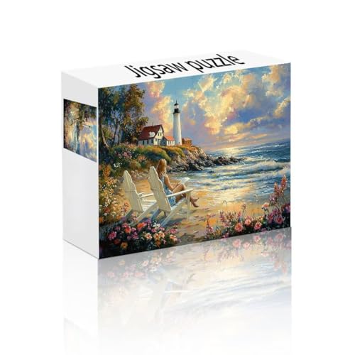 Puzzle Erwachsene 500 Teile Landschaft, Leuchtturm Puzzle Lernspiel Herausforderung Schwierigkeit, Vielfältig Puzzlespiele, Freizeitaktivität Lustige Geschenke Wohndeko für Erwachsene ab 14 Jahren B-8 von Linncen