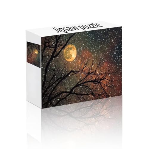 Puzzle Erwachsene 500 Teile Mond, Sternenhimmel Puzzle Lernspiel Herausforderung Schwierigkeit, Vielfältig Puzzlespiele, Freizeitaktivität Lustige Geschenke Wohndeko für Erwachsene ab 14 Jahren R-7 von Linncen