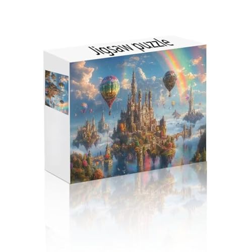 Puzzle Erwachsene 500 Teile Schloss, Regenbogen Puzzle Lernspiel Herausforderung Schwierigkeit, Vielfältig Puzzlespiele, Freizeitaktivität Lustige Geschenke Wohndeko für Erwachsene ab 14 Jahren I-7 von Linncen